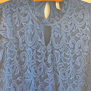 Perception concept L lace top Color Teal